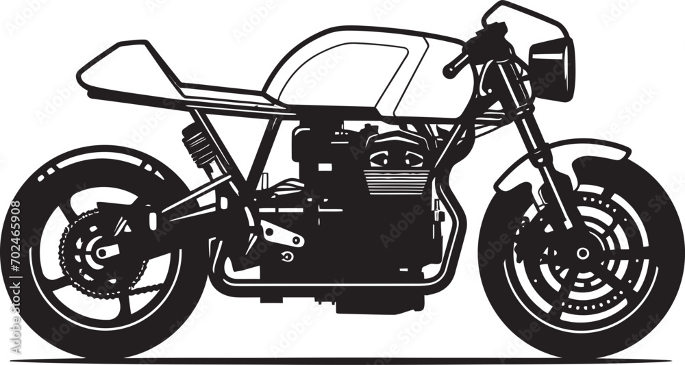 Sleek Thrust Vector Black Cafe Racer Emblem Classic Velocity Black Cafe ...
