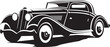 © BABBAN - Vintage Legend Black Vector Car Symbolic Icon Nostalgic Revival Vintage Car Black Emblematic Design