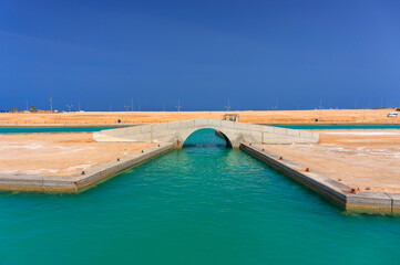 Wall Mural - Beautiful scenery of the Red Sea coast at Port Ghalib in Egypt, Africa.