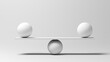 © MP - Balance. Three white spheres. 3d illustration.