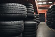 Stack of tires in a storage