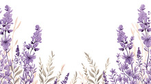Lavender Flowers Border