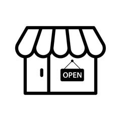 Wall Mural - Store icon with open sign