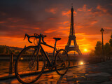 Fototapeta Boho - Olympic Games in Paris 2024. Cycling. Olympic discipline Generative AI