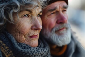 Poster - A close up view of a man and a woman