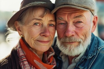 Aufkleber - A man and a woman posing for a picture. Suitable for various photography themes