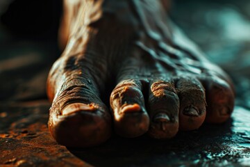 Aufkleber - A detailed view of a person's bare feet. Can be used to depict relaxation, freedom, or a casual lifestyle