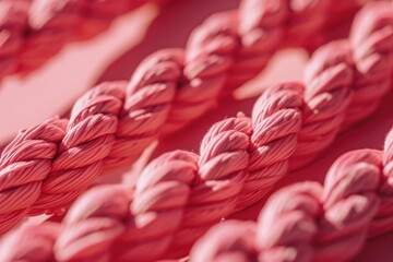 Aufkleber - A close-up view of a bunch of red rope. This versatile image can be used in various contexts
