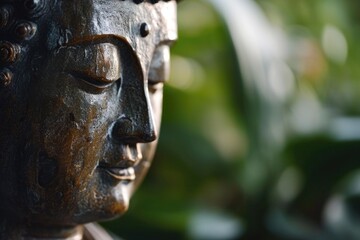 Aufkleber - A close up photograph of a statue of a person. This image can be used for various purposes