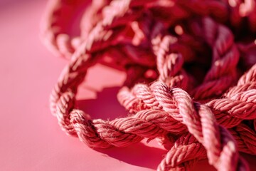 Aufkleber - Close up view of a rope on a vibrant pink surface. Versatile image suitable for various creative projects