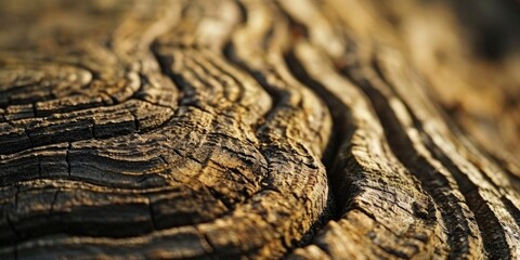 Poster - A detailed close-up of the texture of a piece of wood. Perfect for backgrounds, textures, and woodworking projects