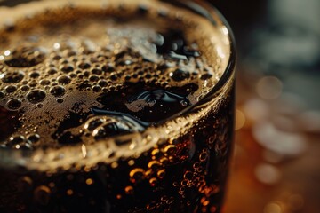 Aufkleber - A detailed view of a glass filled with soda. Perfect for illustrating refreshment and indulgence.