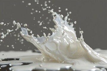 Poster - A splash of milk on top of a table. Perfect for food and beverage related designs