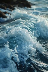 Poster - A close up view of a wave in the ocean. This image can be used to depict the power and beauty of nature