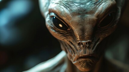 Aufkleber - A close-up view of a peculiar and otherworldly alien creature. Suitable for science fiction themes and extraterrestrial concepts