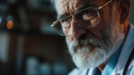 Aufkleber - A close-up view of a man with glasses and a beard. Can be used for professional or casual concepts