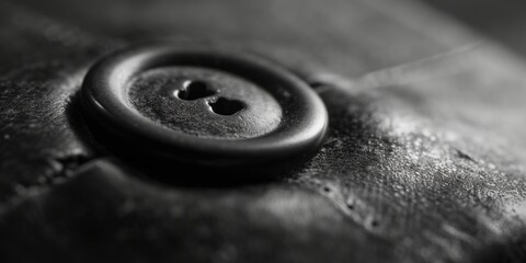 Wall Mural - A close-up photograph of a black and white button. Suitable for various design projects