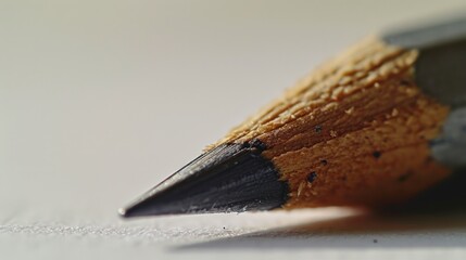 Canvas Print - A close-up view of a pencil placed on a table. Suitable for various uses