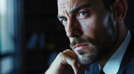 Poster - A close up of a man wearing a suit and tie. Versatile image suitable for business, professional, and formal concepts