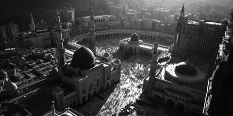 Poster - A black and white photo capturing the essence of a city. Perfect for adding a touch of sophistication and elegance to any project