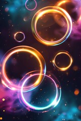 Poster - Bubbles floating in the air. Perfect for adding a touch of whimsy to any project