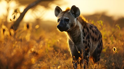 Poster - hyena in the savannah