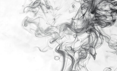 Wall Mural - beautiful swirling gray smoke. smoke effect texture overlays on transparent background. png