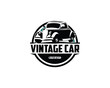vintage ford caupe car silhouette. isolated white background view from side. Best for logos, badges, emblems, icons, sticker designs, old vintage car industry. available in eps 10
