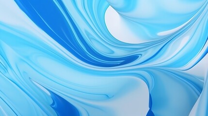 Leinwandbilder - Marbled blue abstract background. Liquid marble pattern. : Generative AI