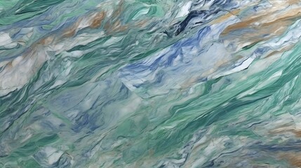 Leinwandbilder - Green blue marble texture design, fashion art painting, abstract color mix painting : Generative AI