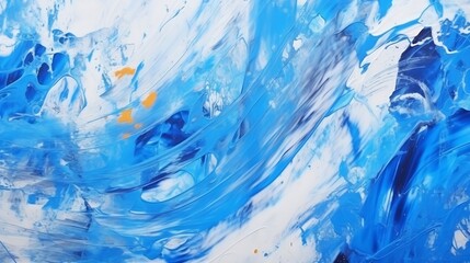 Poster - Creative blue abstract hand painted background, wallpaper, texture, close-up fragment of fluid acrylic painting. Modern art. Contemporary art. : Generative AI