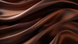 Close-up of brown satin fabric showcasing its luxurious sheen and elegant draping, ideal for high-end design backgrounds.