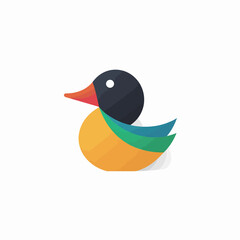 Wall Mural - Duck vector icon design template. Colorful duck logo design.