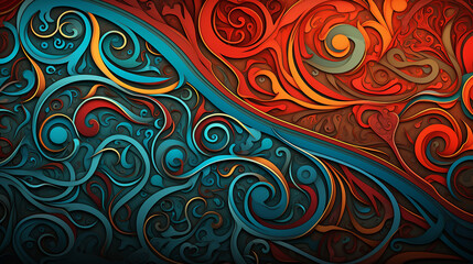 Wall Mural - abstract background with traditional ornament