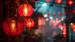 chinese lanterns hanging in the street