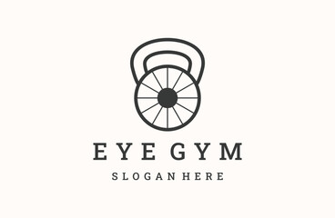 eye gym logo icon design template vector illustration