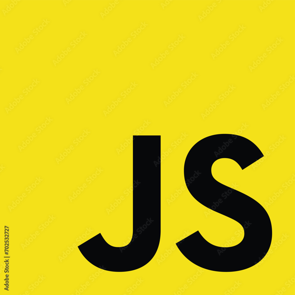 Vector illustration black and yellow JavaScript badge
