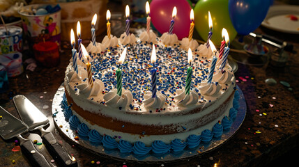 Sticker - birthday cake and candles