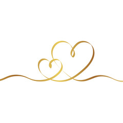 Wall Mural - valentines day line art gold