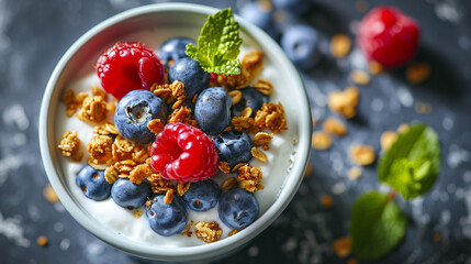 Wall Mural - blueberries in a bowl