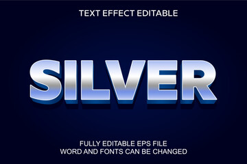 Wall Mural - 3D text effect silver vector editable