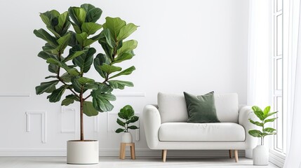 fiddle leaf fig in minimalist room