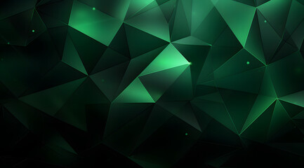 Wall Mural - A green background with a lot of triangles. different sizes and are scattered throughout the canvas