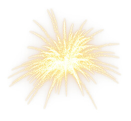 Poster - Celebrate golden firework splatter sparkling isolate on transparent backgrounds 3d rendering png