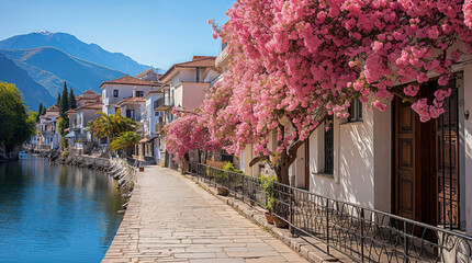 Canvas Print - Idyllic Greek island at late spring early summer