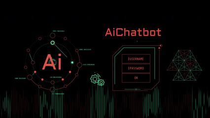 AI chatbot security infographics on alpha channel.