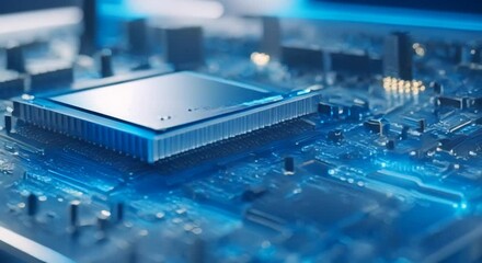 Glowing Circuit board, technology concept	

