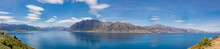 The Panorama View Of Lake Hawea.  It Is In The Otago Region New Zealand,  At An Altitude Of 348 Metres. It Covers 141 Km² And Reaches 392 Metres Deep.