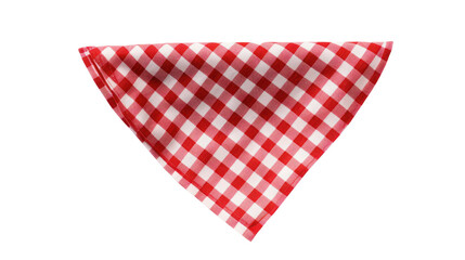 Wall Mural - Red checkered napkin front view isolated on white background. 