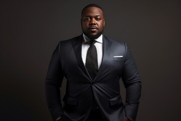 Imposing black businessman in a tailored suit